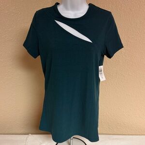 4/$15 Torrid Dark Teal Cut-Out Short Sleeve Top